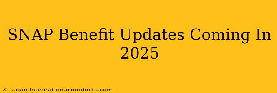 SNAP Benefit Updates Coming In 2025